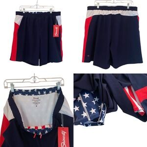 Shinesty Double Duty American Flag Hammock Lined Shorts Navy Men 2XL NEW‎